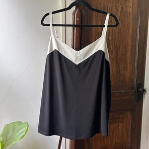 Glamour x Lane Bryant Tank, Black with White